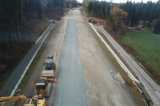 種市小子内地区道路工事